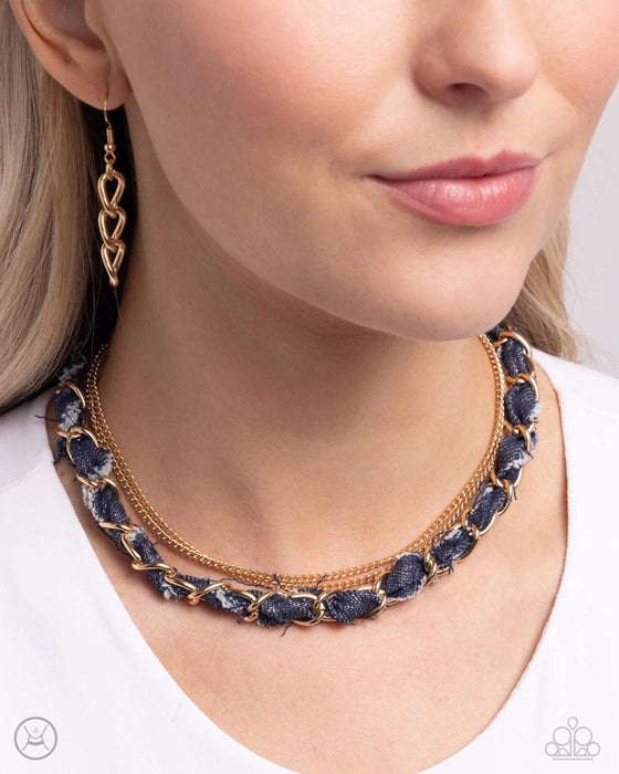 Denim Danger - Gold Choker
