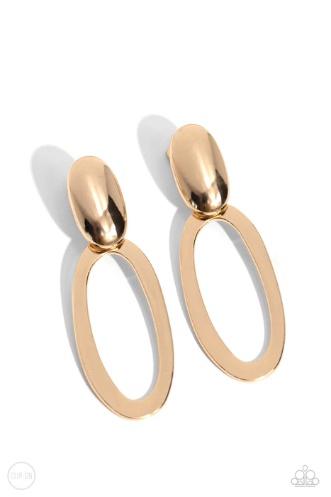 Pull OVAL! - Gold Clip On