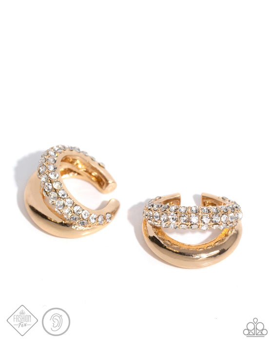 Sizzling Spotlight - Gold Ear Cuff