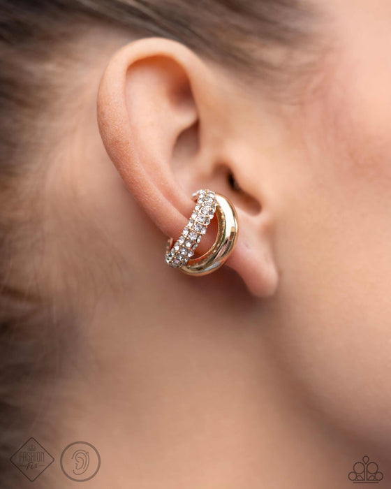Sizzling Spotlight - Gold Ear Cuff