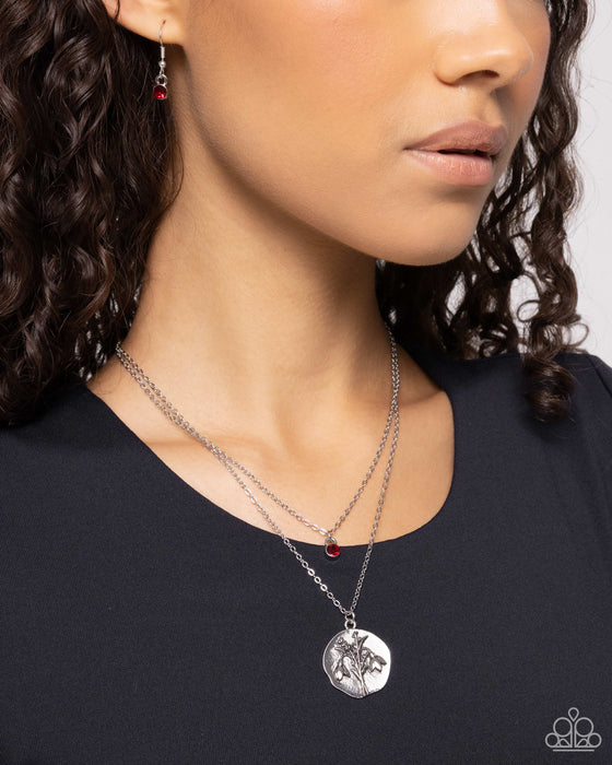 Birthstone Beauty - Red Garnet Snowdrop Flower January Birthstone