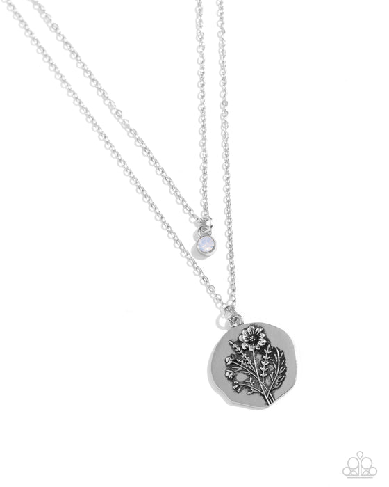 Birthstone Beauty - White Opalescent Marigold Flower October Birthday