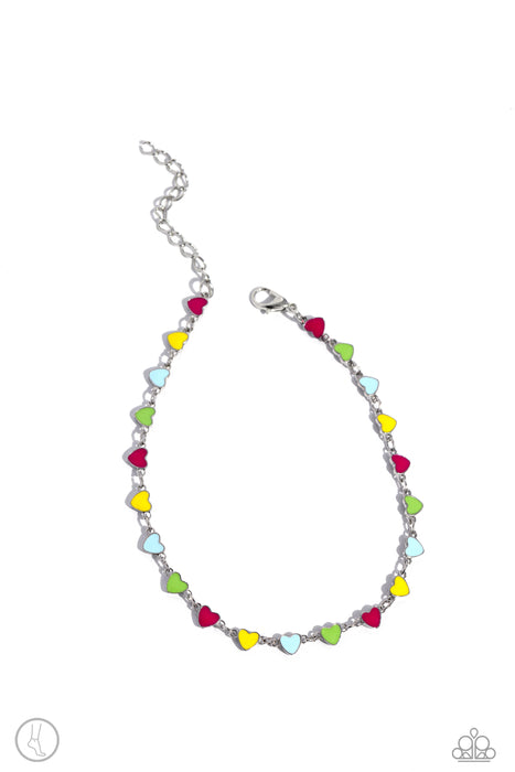 Dancing Delight - Multi Silver Anklet
