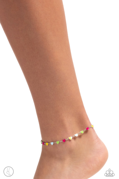 Dancing Delight - Multi Silver Anklet