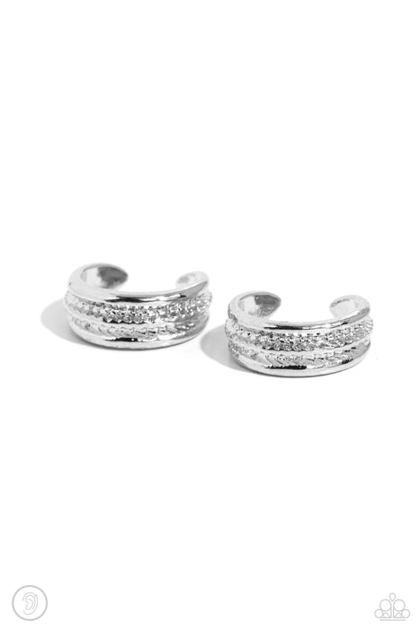Serrated Season - Silver Ear Cuff