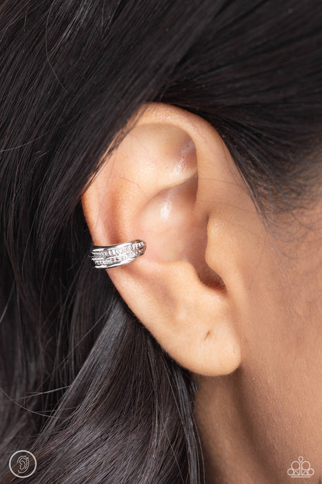 Serrated Season - Silver Ear Cuff