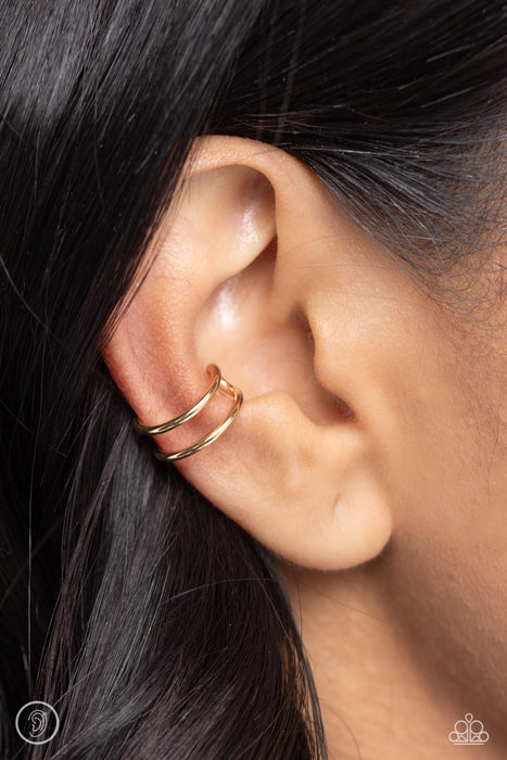 Metallic Moment - Gold Ear Cuff