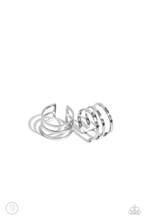 Metro Mashup - Silver Ear Cuff