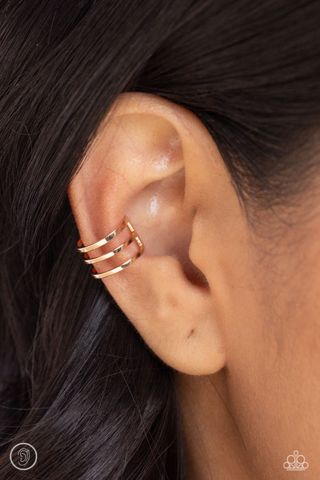 Metro Mashup - Gold Ear Cuff