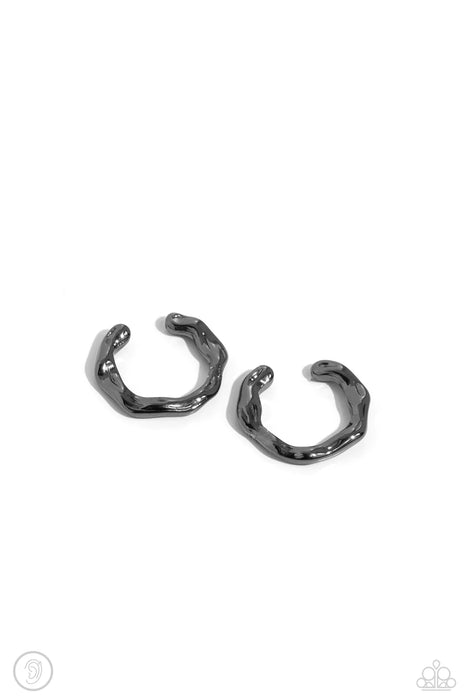 Enigmatic Echo - Black Ear Cuff