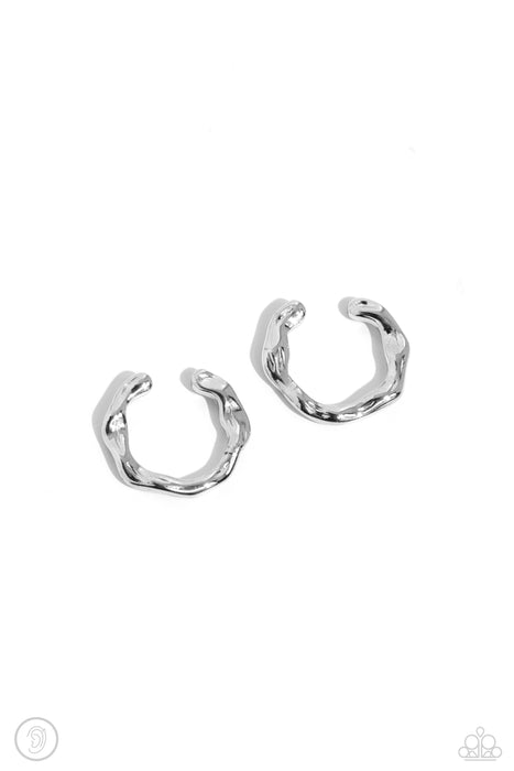 Enigmatic Echo - Silver Ear Cuff