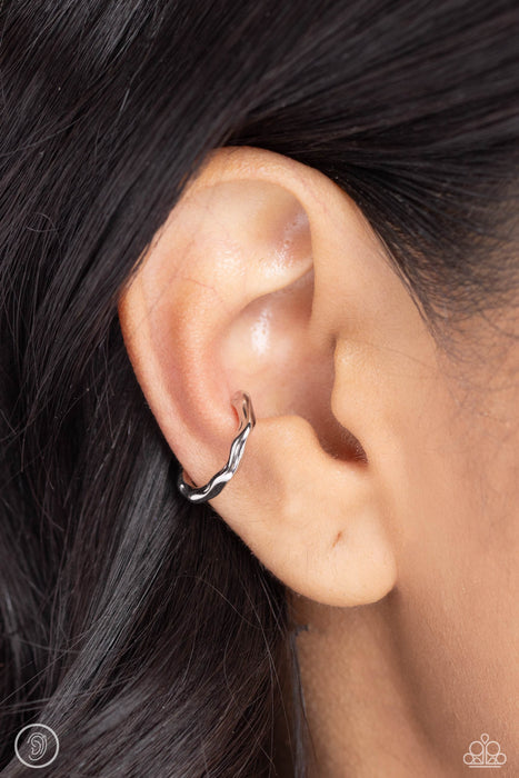 Enigmatic Echo - Silver Ear Cuff