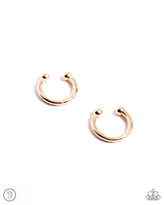 Barbell Beauty - Gold Ear Cuff