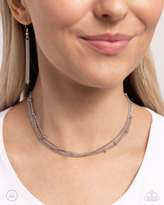 Satellite Strands - Silver Choker