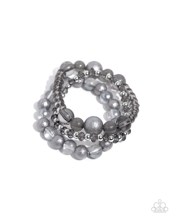 Beaded Benefit Shattered Stack - Silver Set