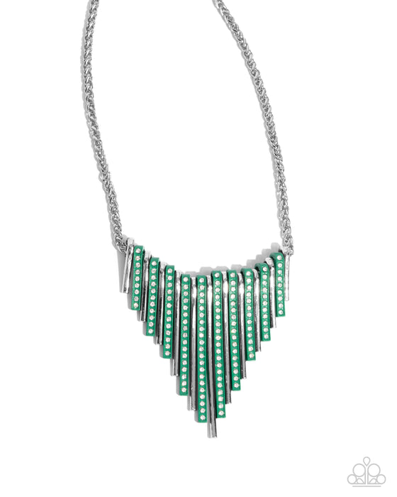Fashionable Fringe Colored Cameo - Green Set