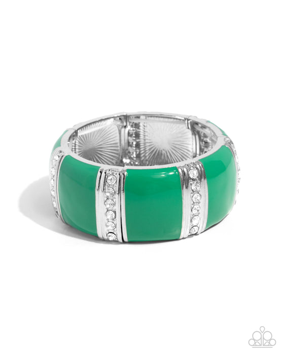 Fashionable Fringe Colored Cameo - Green Set