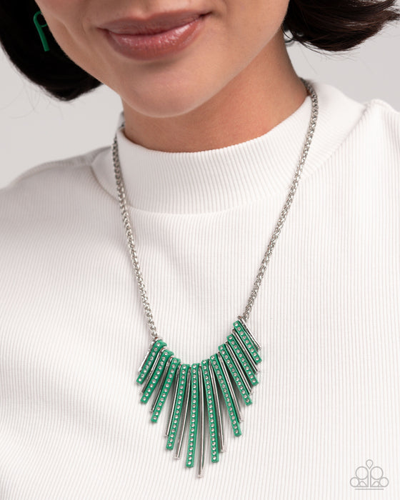 Fashionable Fringe Colored Cameo - Green Set