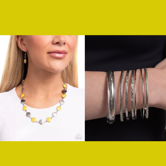 Harmonizing Hotspot Stackable Stunner - Yellow/Silver Set