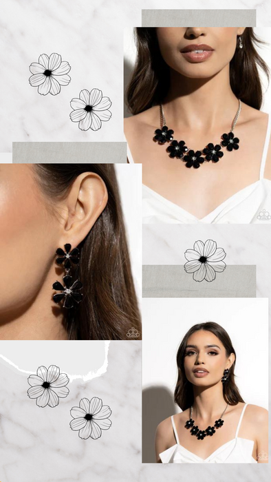A Blast of Floral Blossoms Fun Set - Black