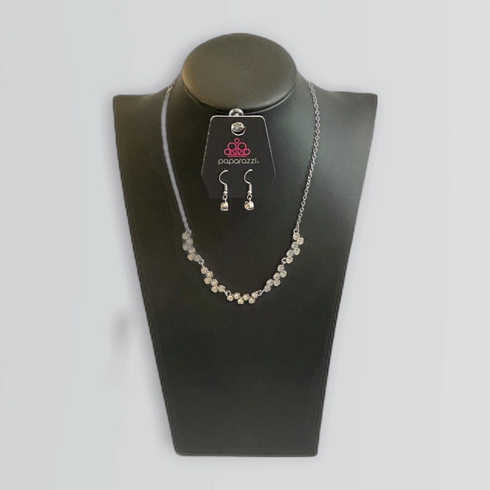 SELFIE - Love White Rhinestone - Silver