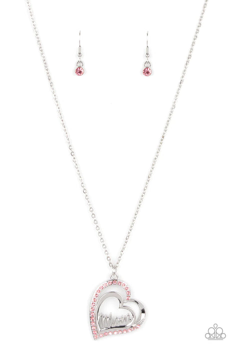 A Mothers Heart - Pink "Mom" Heart