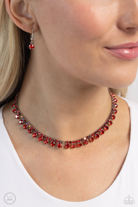 Ritzy Rhinestones - Red Choker