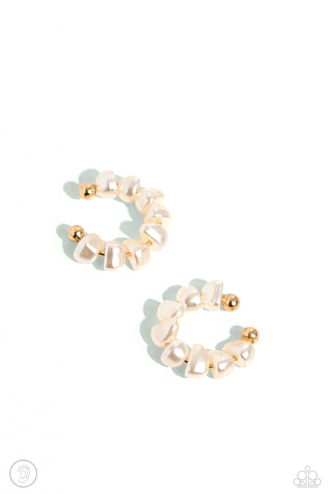 Prehistoric Pearls - Gold Ear Cuff