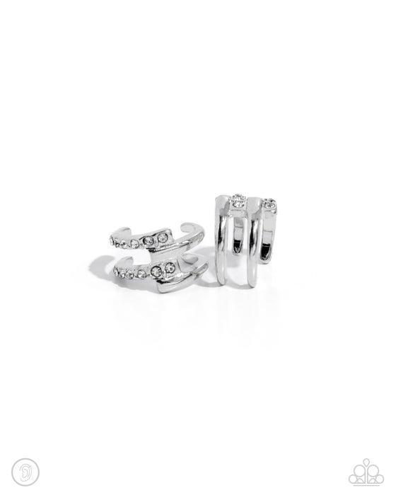 Glittery Glow Up - White Ear Cuff