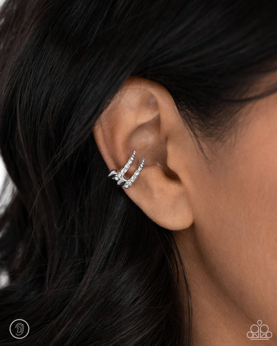 Glittery Glow Up - White Ear Cuff